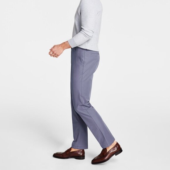 Michael Kors Men's Classic Fit Cotton Stretch Pants Ash Blue 36x32 B4HP - Picture 1 of 10